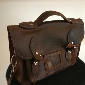 Yoshi Dewhurst Leather Retro Satchel Bag Brown